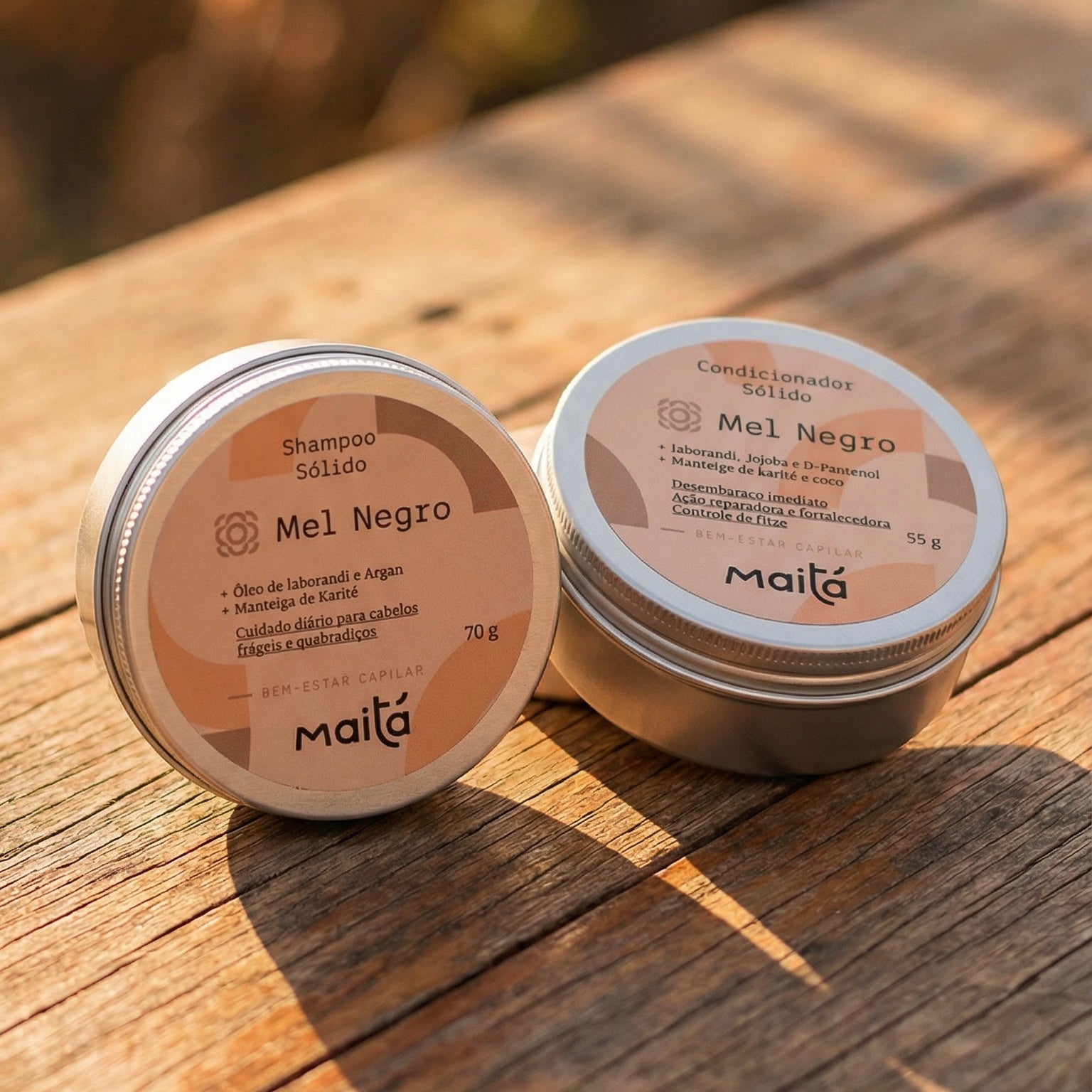 Duo Shampoo e Condicionador Sólido Mel Negro
